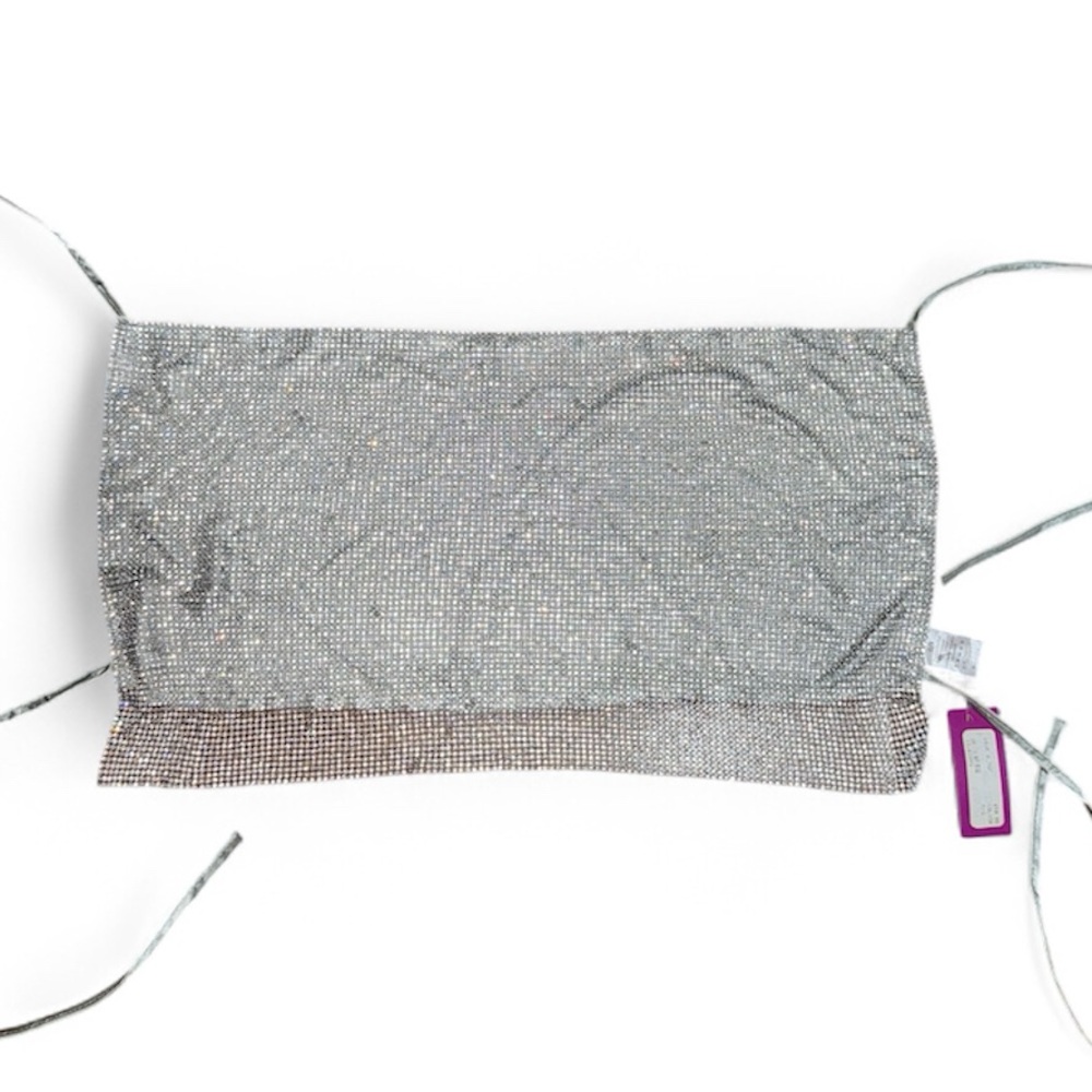 Silver Glitter Crop Top